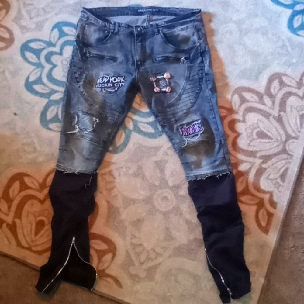 Custom patchwork hybrid denim. 1of1.